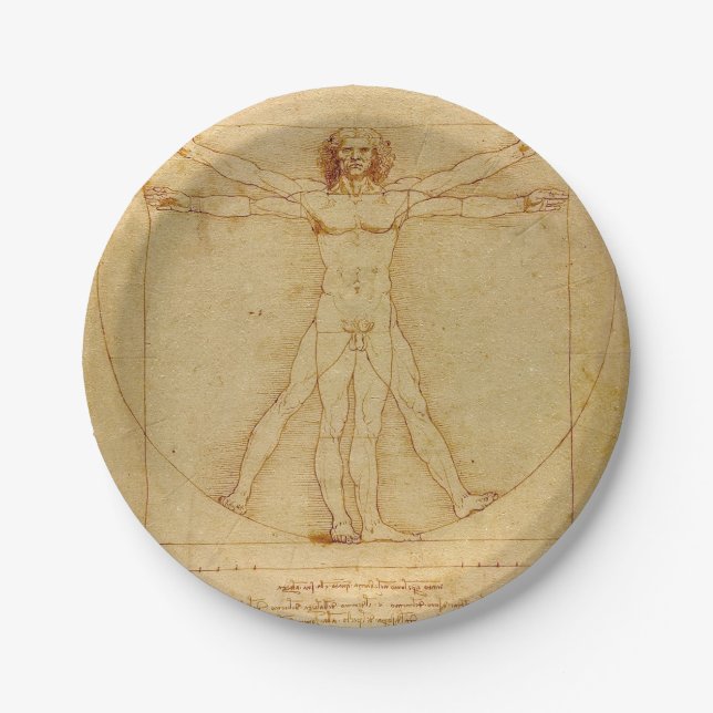 Plato De Papel Vitruista de Leonardo Da Vinci (Anverso)