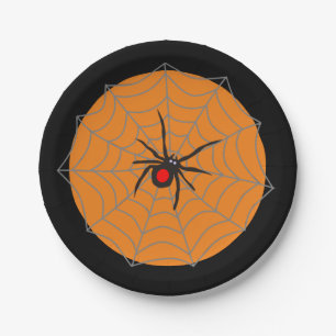 Plato De Papel viuda negra de Halloween