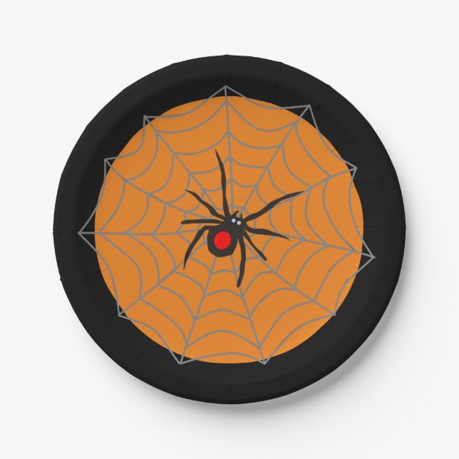 Plato De Papel viuda negra de Halloween (Anverso)