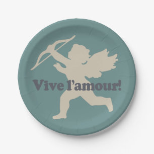 Plato De Papel Vive L'amour Placas de papel Cupido