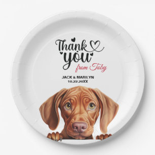 Plato De Papel Vizsla Dog Boda Gracias