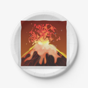 Plato De Papel Volcán - Emoji