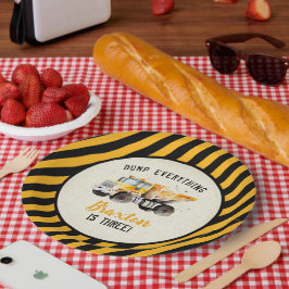 Plato De Papel Volcar la zona de construcción de camiones Placas 