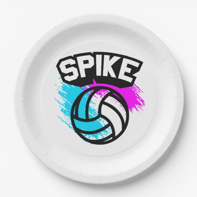 Plato De Papel Voleibol del punto (Anverso)