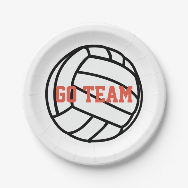Plato De Papel Voleibol Go Team (Anverso)