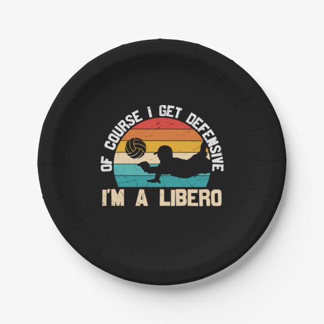Plato De Papel Voleibol | Soy Un Libero (Anverso)