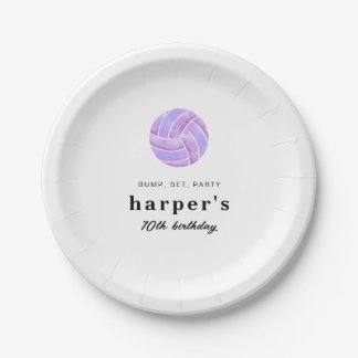 Plato De Papel Volleyball Birthday Paper Plate