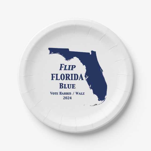 Plato De Papel Voltear Florida Blue en 2024 (Anverso)