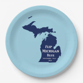 Plato De Papel Voltear Michigan Blue en 2024