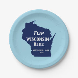 Plato De Papel Voltear Wisconsin Blue en 2024