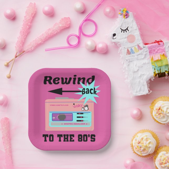 Plato De Papel Volver a los años 80 (Fiesta)