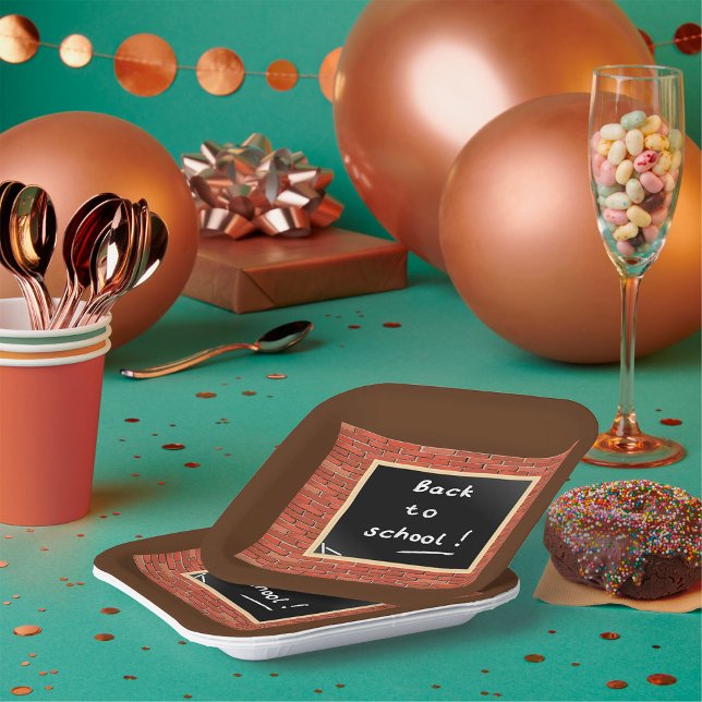 Plato De Papel Volver Al Cartón Escolar (Subido por el creador)