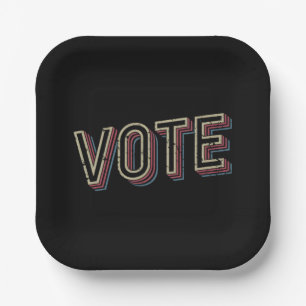Plato De Papel Vota por presidente pro elección Elección feminist