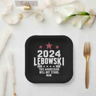 Plato De Papel Votación electoral política divertida de Lebowski