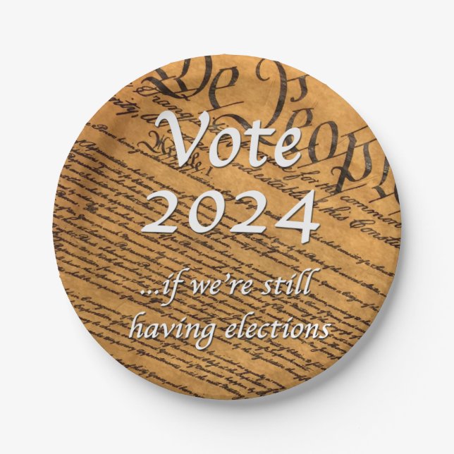 Plato De Papel Votar 2024 si seguimos teniendo elecciones (Anverso)
