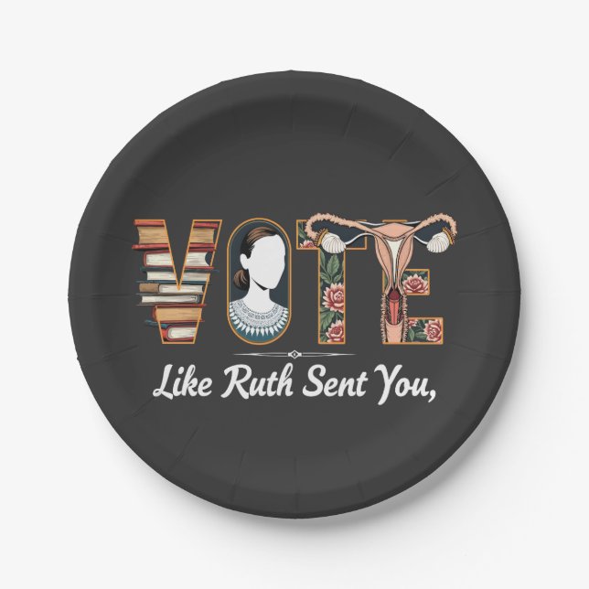 Plato De Papel Votar como Ruth te envió a ti Harris LGBTQ Equalit (Anverso)