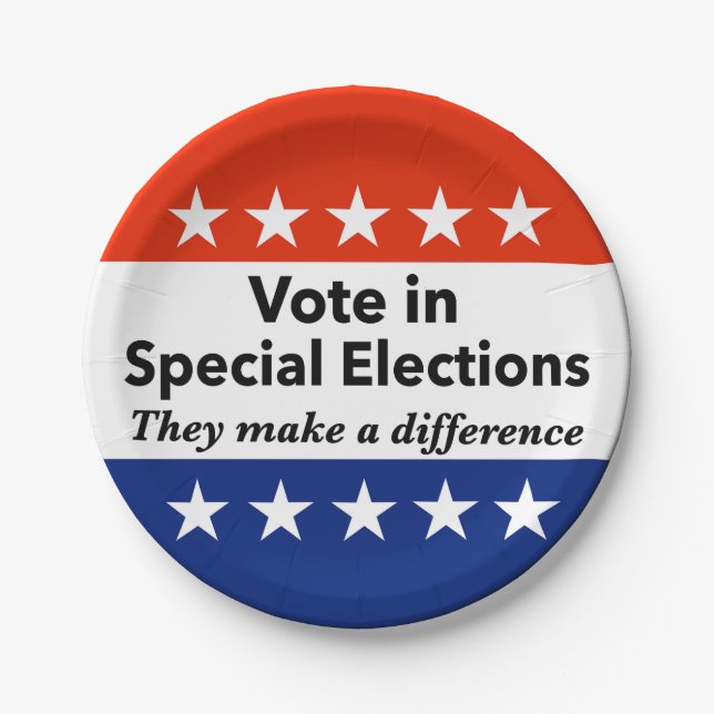 Plato De Papel Votar elecciones especiales (Anverso)