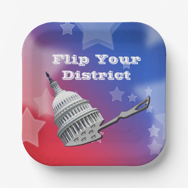 Plato De Papel Votar por su distrito 2026 (Anverso)