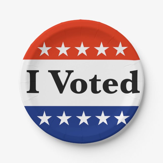 Plato De Papel Voté en las elecciones de 2024 (Anverso)