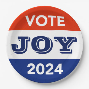 Plato De Papel Vote Joy 2024 Harris Walz