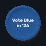 Plato De Papel Voto azul en 2026<br><div class="desc">Las elecciones de mitad de período de 2026 son importantes a nivel estatal y nacional para garantizar que se pueda aplicar una agenda progresiva en beneficio de todos los ciudadanos. Con el electorado tan estrechamente dividido, cada voto es importante. Apoye a los candidatos y a la legislación que les afecta...</div>