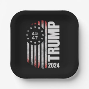 Plato De Papel Voto electoral de Donald Trump 2024 45 47 american