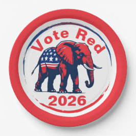 Plato De Papel Voto rojo 2026