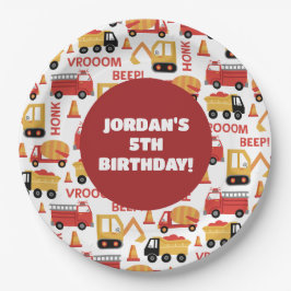 Plato De Papel ¡Vroom Honk Beep! Ejes