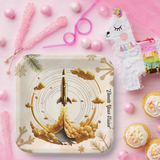 Plato De Papel "Vuelo de Aurora" (Fiesta)