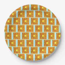 Plato De Papel Waffle Cuerdo Con Mantequilla Y Jarabe