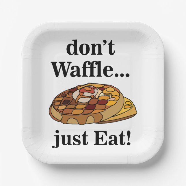 Plato De Papel Waffle Food Funny Party (Anverso)