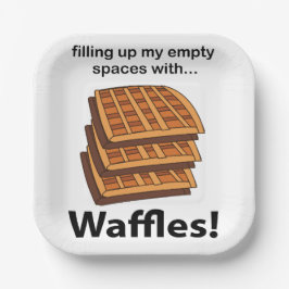 Plato De Papel Waffles Llenando Mis Espacios Vacíos Con Waffles
