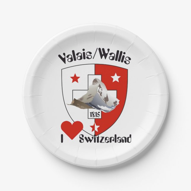 Plato De Papel Wallis / Schweiz - Valais / Suisse Teller (Anverso)