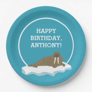 Plato De Papel Walrus en la fiesta de cumpleaños del Personalizad