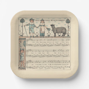 Plato De Papel Walter Crane Baa Baa Oveja Negra Rima Infantil
