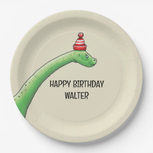 Plato De Papel Walter el Dinosaurio
