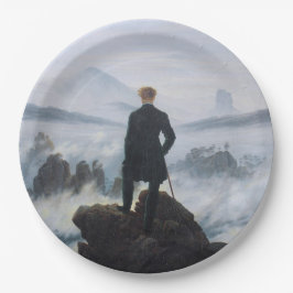 Plato De Papel Wanderer encima del mar de niebla (por C.D. Friedr