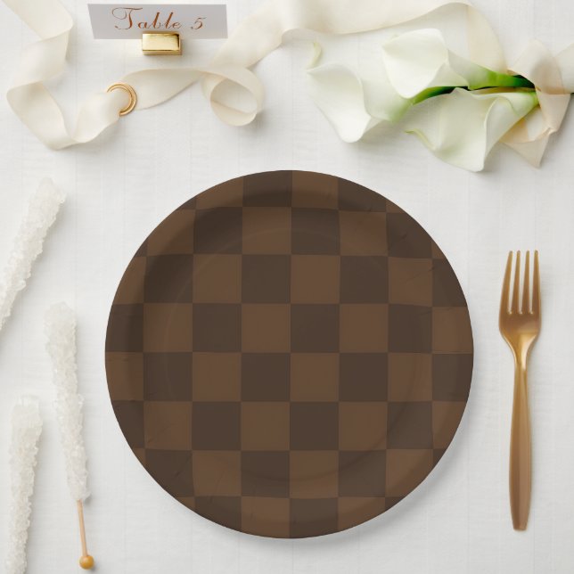 Plato De Papel Warm Timeless Rich Brown and Dark Brown Earthy  (Boda)