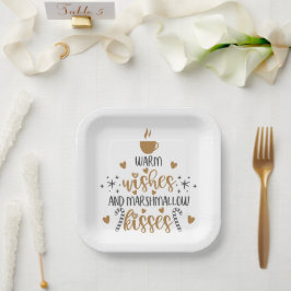 Plato De Papel Warm Wishes and Marshmallow Kisses 