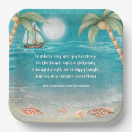 Plato De Papel Warmer Wonderland Tropical Beach Navidades
