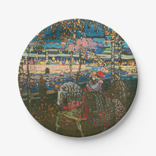 Plato De Papel Wassily Kandinsky La Pareja Montada Arte Ruso