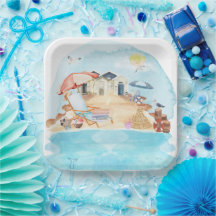 Watercolor Beach Scenal Beach