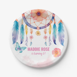 Plato De Papel Watercolor Boho Dreamcatchers