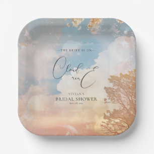 Plato De Papel Watercolor Dreamy Sunset Cloud 9 Bridal Shower