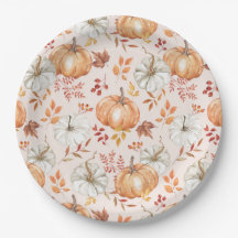 Watercolor Fall Pmpkins Rustic Farmhouse