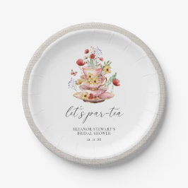 Plato De Papel Watercolor Flor silvestre Tea Fiesta Bridal Shower