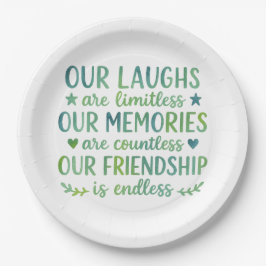 Plato De Papel Watercolor Friendship Quote