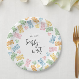 Plato De Papel Watercolor Gummy Bears Baby Shower