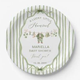 Plato De Papel  Watercolor Lucky Charm Shamrock baby shower