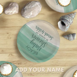 Plato De Papel Watercolor Ocean Beach Baby Shower